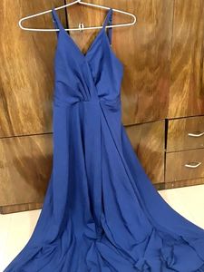 Navy Blue Partywear Maxi Dress