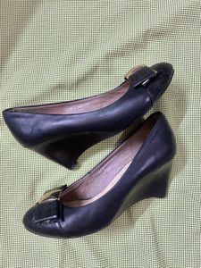Black Wedge Heel Pumps