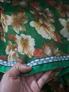 Flora Green Saree