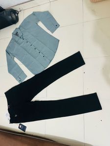 Men&#39;s Casual  US POLO Jeans With Shirt Outfit Set