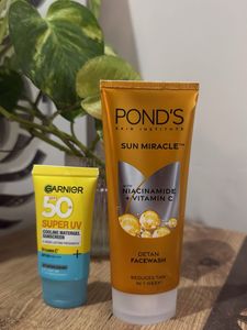 Pond&#39;s Facewash 100g  &amp; Garnier Sunscreen 30ml