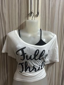 White Graphic Tee w cami
