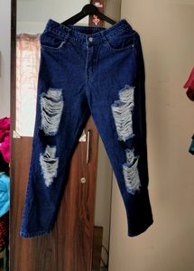 Distressed High Waist Denim