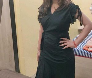 Black Slit Mini Dress
