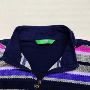 Crocodile Striped Knit Sweater | Bust 32