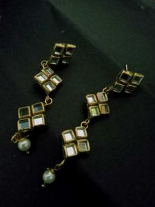 Square Mirror Dangle Earrings
