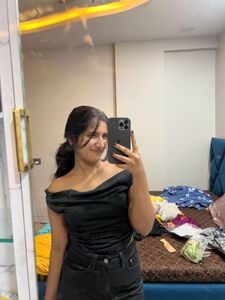 Off-Shoulder Black Top