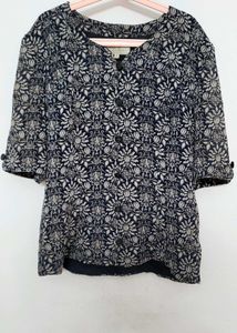 Floral Print Button-Down Top