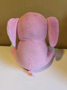 Pink Elephant Plush Toy with Bow