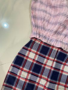 Cute Plaid Two-Piece Set