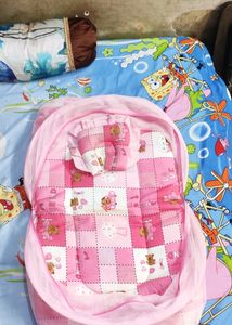 Baby Mattress with Mosquito Net Foldable