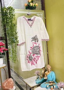 Elegant White Floral Kurta