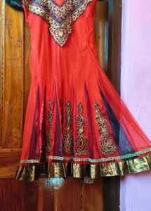 Red anarkali suit