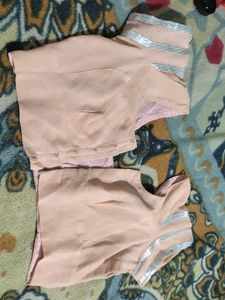 Peach And Off White Saree