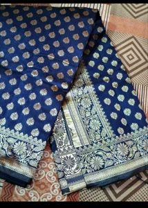 Blue Banarasi Silk Saree