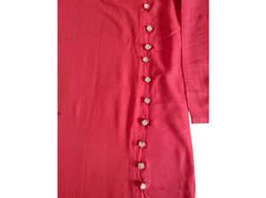 Straight Slit Red Kurta . Size M