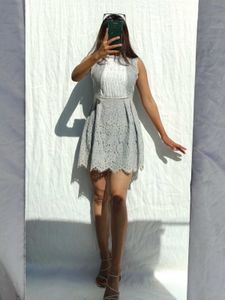 Grey Lace Alone Dress