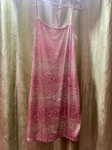Pink Sequin Mini Dress