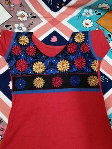 Red Embroidered Sundress
