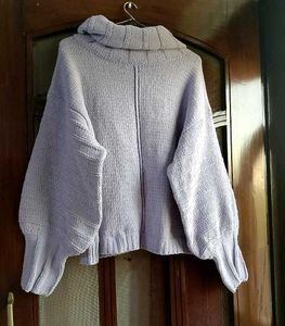 Lavender Knit Turtleneck Sweater