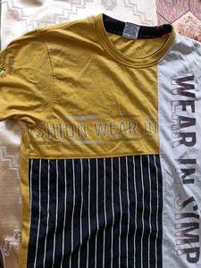 Color Block Striped Graphic Tee