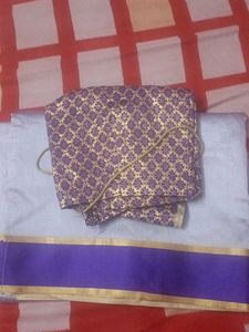 Elegant Purple & Gold Saree