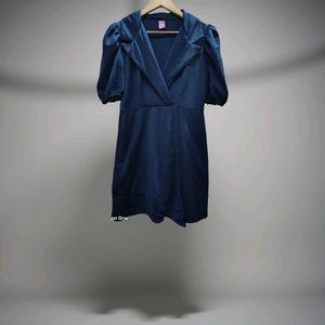 Navy Wrap Style Mini Dress