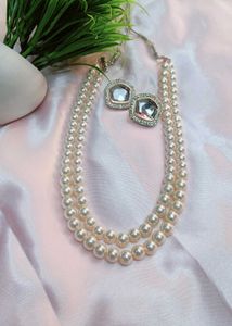 Handmade Pearls Layered Necklace Set