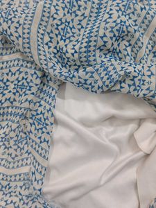 blue fit and flare women dress