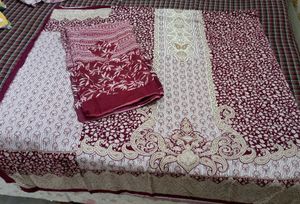 Pakistani Printed Rayon Suite With Cotton Dupatta