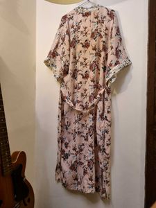 Beautiful Floral Shrug With Tie Belt