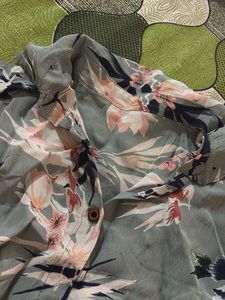 Grey Crop Shirt