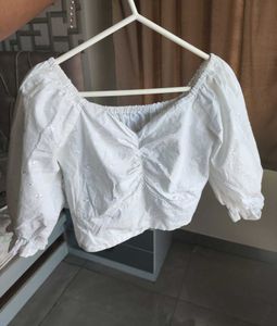 White Puff Sleeve Top