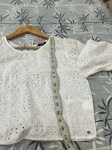 White Eyelet Puff Sleeve Top