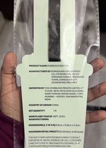 ✨ Starbucks India 500 Bag Tag/Charm – Original