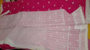 Pink Embroidered Hakoba Cotton Saree