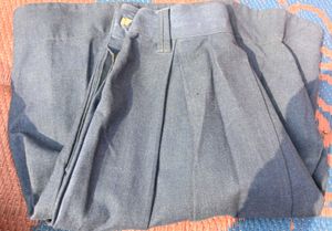 Denim Pleated Skirt