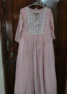 Blush Pink Embroidered Anarkali Dress