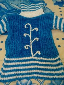 Hand-knitted Blue Sweater