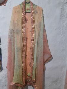 Peach Embellished Salwar Kameez