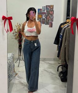 White Top Ruched Red Detailing