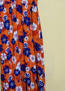 Orange One peace With Floral Print.