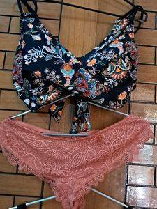 Combo Of Four Imported Fabric Bra N  Panty