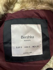 Burgundy Faux Fur Hooded Jacket