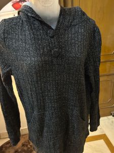 Hooded Knit Sweater Tunic