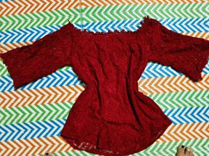 Burgundy Lace crochet  Top