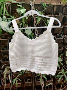 Crochet White Crop Top
