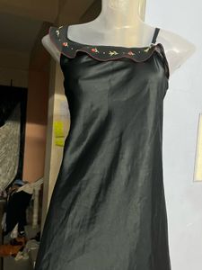 Korean Silk Black Yk20 One Piece