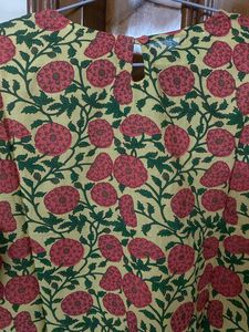Varanga Pure Cotton Bell Sleeves Kurta For Women
