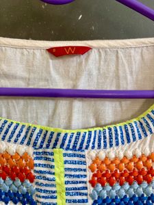 White Embroidered kurta with dupatta